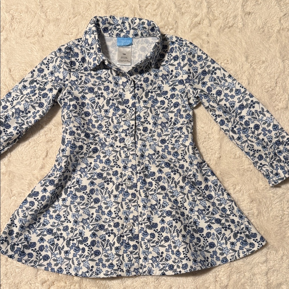 Draper James Blue Floral Kids Casual Dress